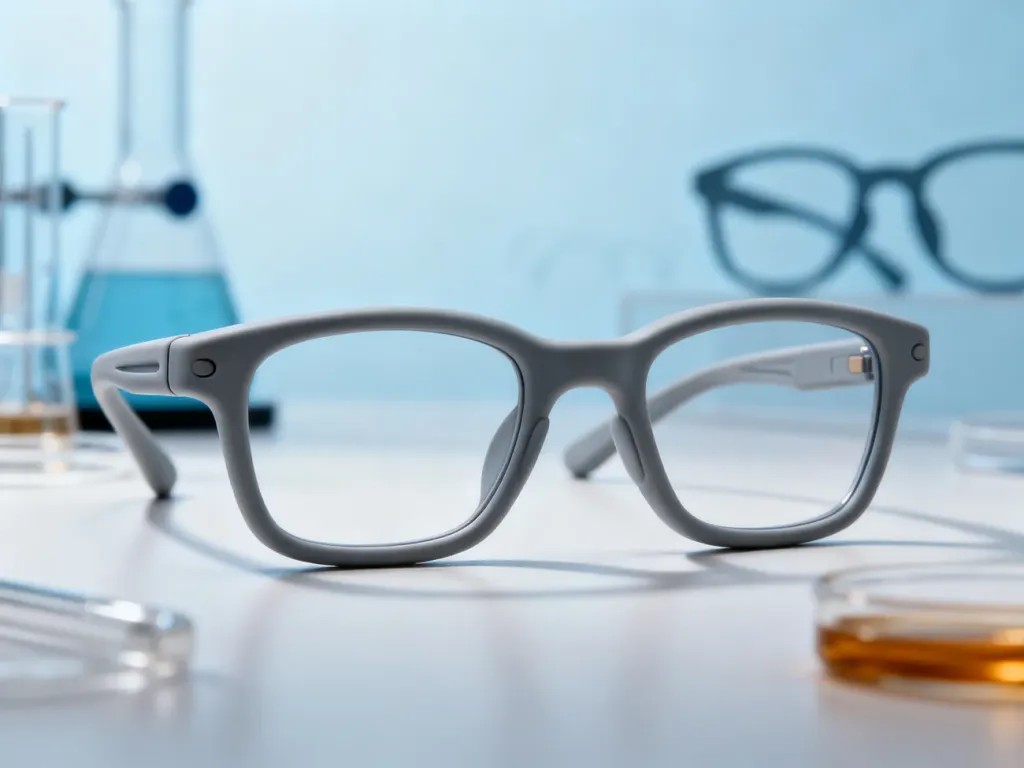 Nowoczesne okulary z elastycznymi oprawkami z materiału TPE, podkreślające ich trwałość i matową fakturę.